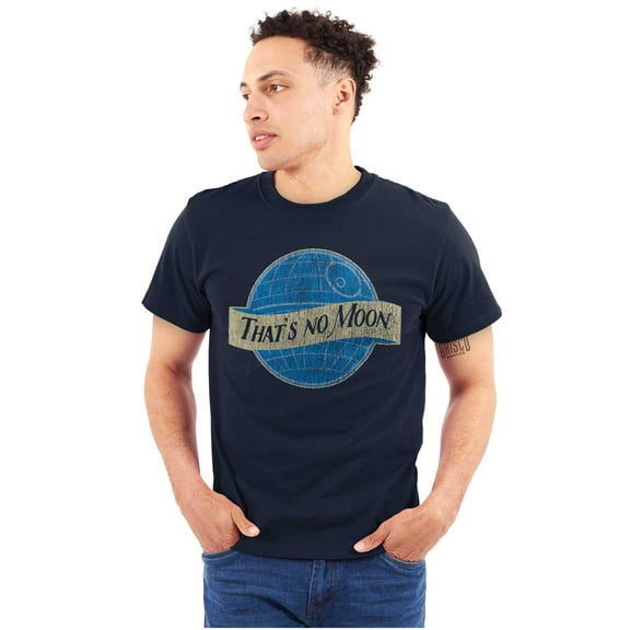 That's No Moon Blue Beer Space Robot Plus Size Crewneck Graphic Tee Shirt Brisco Brands 2X
