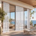 thumbnail image 7 of Outdoor Curtains Lace Voile Sheer Curtain | Bug Screen Mesh Curtain for Patio Porch Balcony Pergola Terrace | Lightweight Privacy Curtain | 59X79 Inches, 7 of 7