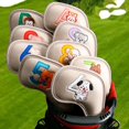 thumbnail image 6 of 9Pcs Colorful Golf Iron Headcover Golf Club Head Cover Sticky for Outdoor Sports Beige, 6 of 8