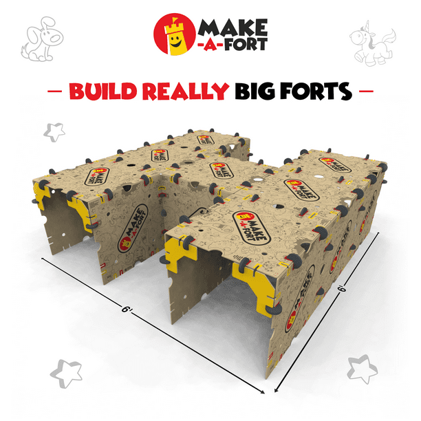 Make-A-Fort Building Kit for Kids - Indoor Fort Kits - Build a 