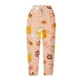 thumbnail image 3 of QATAINLAV Honeybee Festival Hippie Capri Pants for Women Summer Loose Harem Cropped Trousers Casual Drawstring Honey Bees Print Capris with Pockets Lightning Sales Multicolor L, 3 of 4