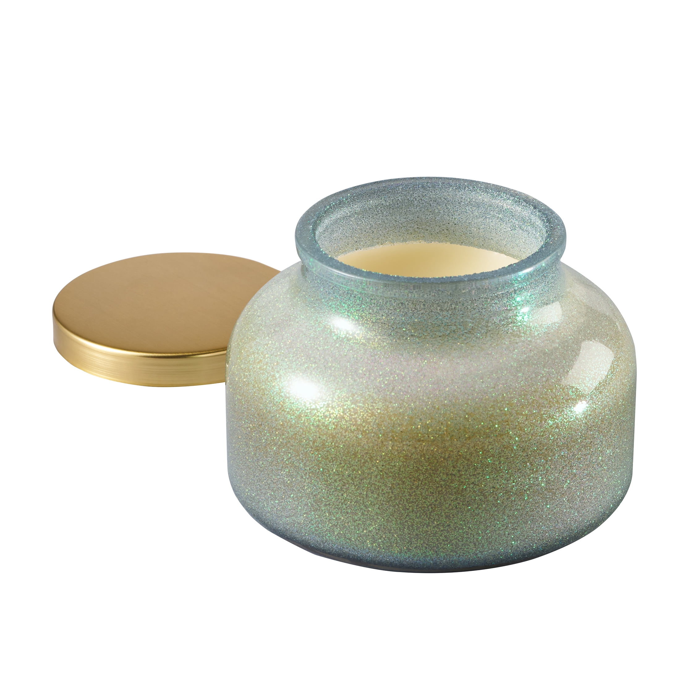 Better Homes & Gardens 1-Wick Holiday Scented Glitter Jar Candle, Pistachio Snow, 12oz.