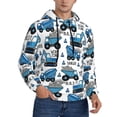 thumbnail image 2 of Lsque Blue Excavator Pattern Casual Men's Hoodie,Hooded Sweatshirt with Kangaroo Pocket,Pullover Hoodie-Small, 2 of 7