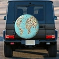 thumbnail image 3 of Kdxio World Travel Line Icons Map for Tire Cover Wheel Protectors Tyre Covers Weatherproof Wheel Covers Universal Fit for Trailer Rv SUV Truck Camper Travel Trailers 14 inch, 3 of 8