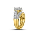 thumbnail image 3 of 14kt Yellow Gold Princess Diamond Bridal Wedding Ring Band Set 1-1/2 Cttw, 3 of 4