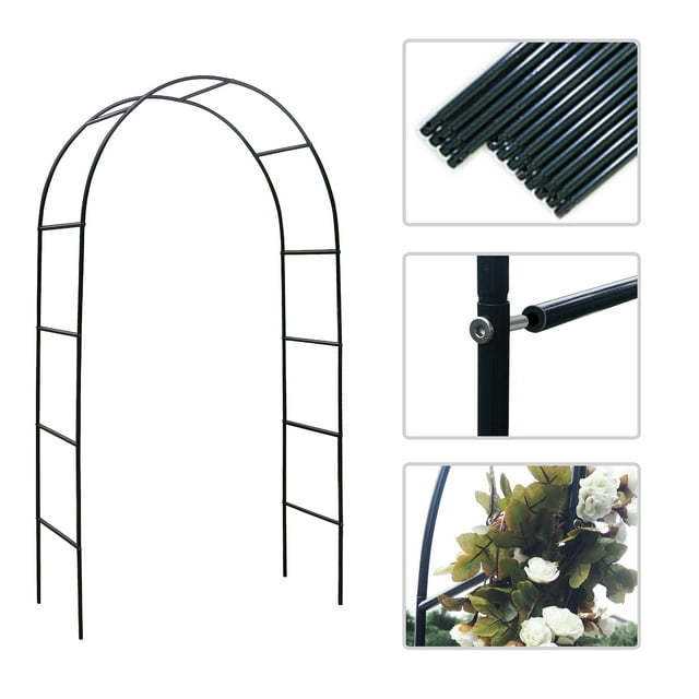 ATR ART to REAL 7'8" H x 4'5" W Patio Metal Garden Arch Trellis,Arbor Trellis for Climbing Plants Support or Wedding Decor,Black