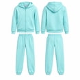 thumbnail image 2 of Real Love Girls Jogger Set Lightweight Fleece Zip Up Hoodie Sweatshirt and Sweatpants 2 Piece, 2 of 7