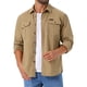 thumbnail image 1 of INSPIRAR CHIC Camisas de trabajo informales para hombres de manga larga con botones, bolsillos, para pesca y senderismo, talla XL, color caqui, 1 of 6