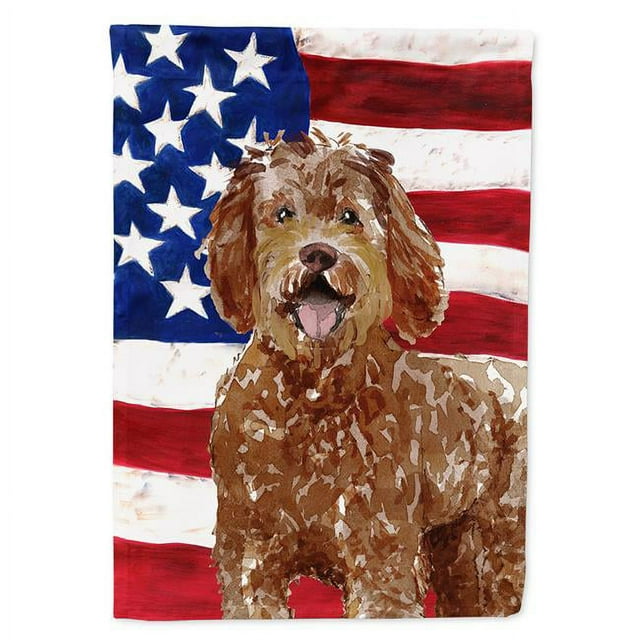 Carolines Treasures CK1726GF Patriotic USA Labradoodle Garden Size Flag