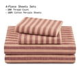 thumbnail image 4 of Beautiful Striped 4-Piece 100% Cotton Percale Rosé Pink Sheet Set, King by Drew Barrymore, 4 of 7