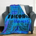 thumbnail image 2 of Personalized Blanket for Adults Kids Personalized Name Blanket Custom Blanket with Name Gift for Christmas Birthday Valentines Day (Color -4), 2 of 5