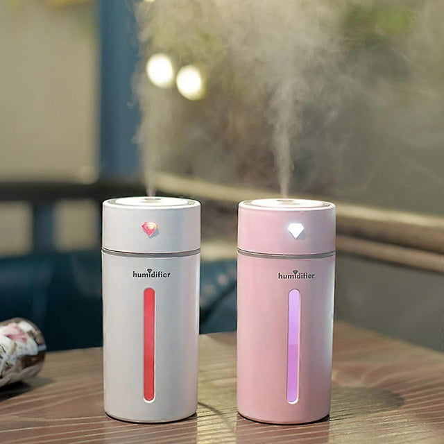 Diamond Cup Ultrasonic Humidifier Air Purifier with LED Lights 250ML Mini USB Nebulizer Car Aroma Diffuser Mist Maker