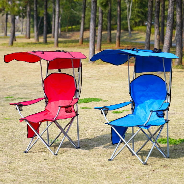 VTOY Folding Chair with Canopy Portable Chair with Shade for Outside Beach Chairs for Adults Chair with Shade Canopy Camping Chairs for Outdoors Olive