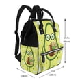thumbnail image 2 of Xecao Avocado with Glasses print Large Capacity Nappy Bag is a multi-functional waterproof travel backpack, perfect as a nursing bag or mummy backpack for women, 2 of 6
