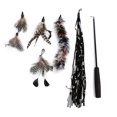 thumbnail image 2 of Flmtop Telescopic Cat Teasing Interactive Stick Feather Wand with Bell Pet Supplies Black, 2 of 8