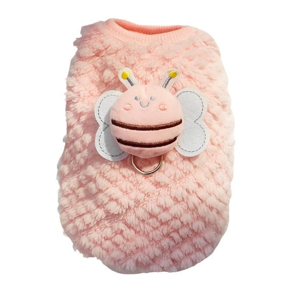 TELOLY 2026 New 1Pcs Dog Sweaters,Coral Fleece Dog Onesie,Girl Dog Clothes,For Home,Outdoor,Pink,Xxs