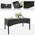 thumbnail image 5 of ALAULM 4-Piece Wicker Rattan Outdoor Furniture Patio Conversation Set with Cushions and Coffee Table, Dark Blue, 5 of 8