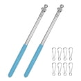 thumbnail image 1 of Uxcell 2-Pack Telescopic Handheld Flagpoles, 3.3ft/1m Stainless Steel Handheld Portable Extendable Flagpole [Light Blue], 1 of 7