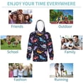 thumbnail image 5 of Lsque Cartoon Dinosaur Patten Youth Hoodie Sweatshirt Pullover with Kangaroo Pocket Boys and Girls Hoodie Warm Hoodie for Kids-X-Large, 5 of 6
