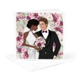 thumbnail image 5 of 3drose, Interracial Bride and Groom Plum Ranculous Flowers for Wedding, 6 Greeting Cards with Envelopes, 5 of 7