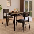 thumbnail image 4 of Qinaqin 3-Piece cm de Profundidadining Mesa Set para 2 Madera Kitchen con Almacenamiento Rack y Upholstered Chairs Pequeño Cuadrado Metálico Legs Support Profundidadining, 4 of 7
