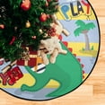 thumbnail image 5 of Coolnut Dinosaur Christmas Tree Mat Round Christmas Tree Stand Mat Decoration for Holiday Party Home Christmas Day Ornaments Floor Door, 28.3", 5 of 6