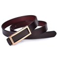 thumbnail image 1 of Cinturón de piel auténtica con hebilla lisa para mujer Cinturón de piel de vaca Cinturón informal rectangular distintivo, largo ajustable Diseño versátil, 1 of 6