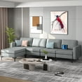 thumbnail image 3 of Costway Modular L-shaped Sectional Sofa w/ Reversible Chaise & 2 USB Ports Dark Grey, 3 of 10