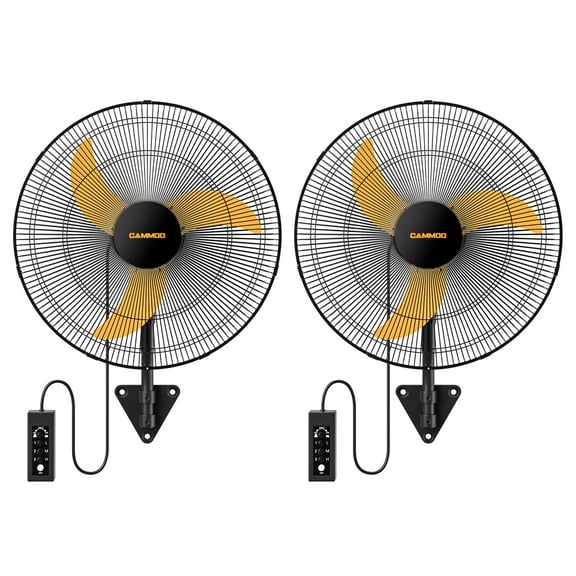 CAMMOO 2-Pack 20 Inch Wall Mount Fan Oscillating 3-Speed Industrial Commercial Outdoor Wall Fan for Greenhouse, Garage, Workshop, Warehouse, Horse Barn, Gym