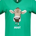 thumbnail image 4 of Inktastic Moo Cute Brown Holstein Cow Women's V-Neck T-Shirt, 4 of 5