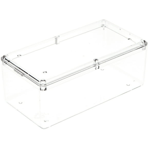Pioneer Plastics 155C Clear Rectangular Plastic Container, 4.3125" W x 2.25" D x 1.75" H, Pack of 4