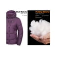thumbnail image 3 of Little Donkey Andy Women's Warm Puffer Jacket Windproof Lightweiht Hooded Winter Coat Hiking Travel Ski Dark Purple XL, 3 of 7
