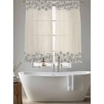 thumbnail image 5 of Blue Flower Sheer Curtains 72 Inch Length 2 Panels Set Window Treatments, Spring Farmhouse Country Floral Plant Beige Rod Pocket Semi Curtains for Living Room/Bedroom/Kitchen Décor, 104"W x 72"L, 5 of 7