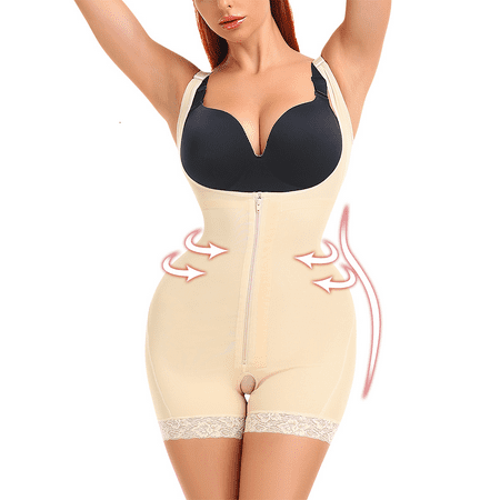 

Garteder Tummy Control Shapewear for Women Seamless Fajas Bodysuit Open Bust Mid Thigh Body Shaper Shorts