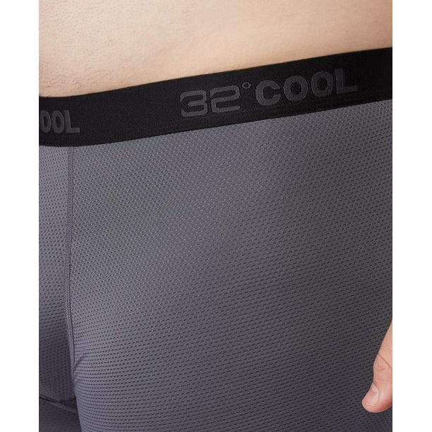 32 DEGREES COOL Mens 4-PACK Active Mesh Quick Dry Performance Boxer Brief,  2 Black/2 Charcoal, Large 