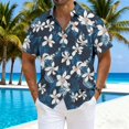 thumbnail image 2 of Zylanna Men's Hawaiian Shirts, Short Sleeve Tropical Floral Print Button Down Casual Summer Beach Shirt for Vacation Multicolor, 2 of 4