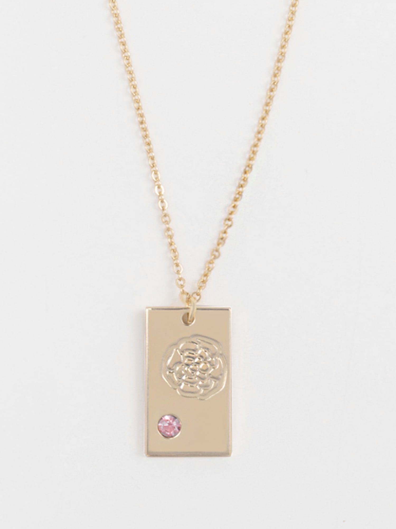 Time and Tru Women's Goldtone Necklace, October Birthstone