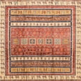 thumbnail image 1 of Ahgly Company Tapis d'Intérieur Carrés Abstraits Rouges Abstraits pour Aire, 5 Pieds Carré, 1 of 6