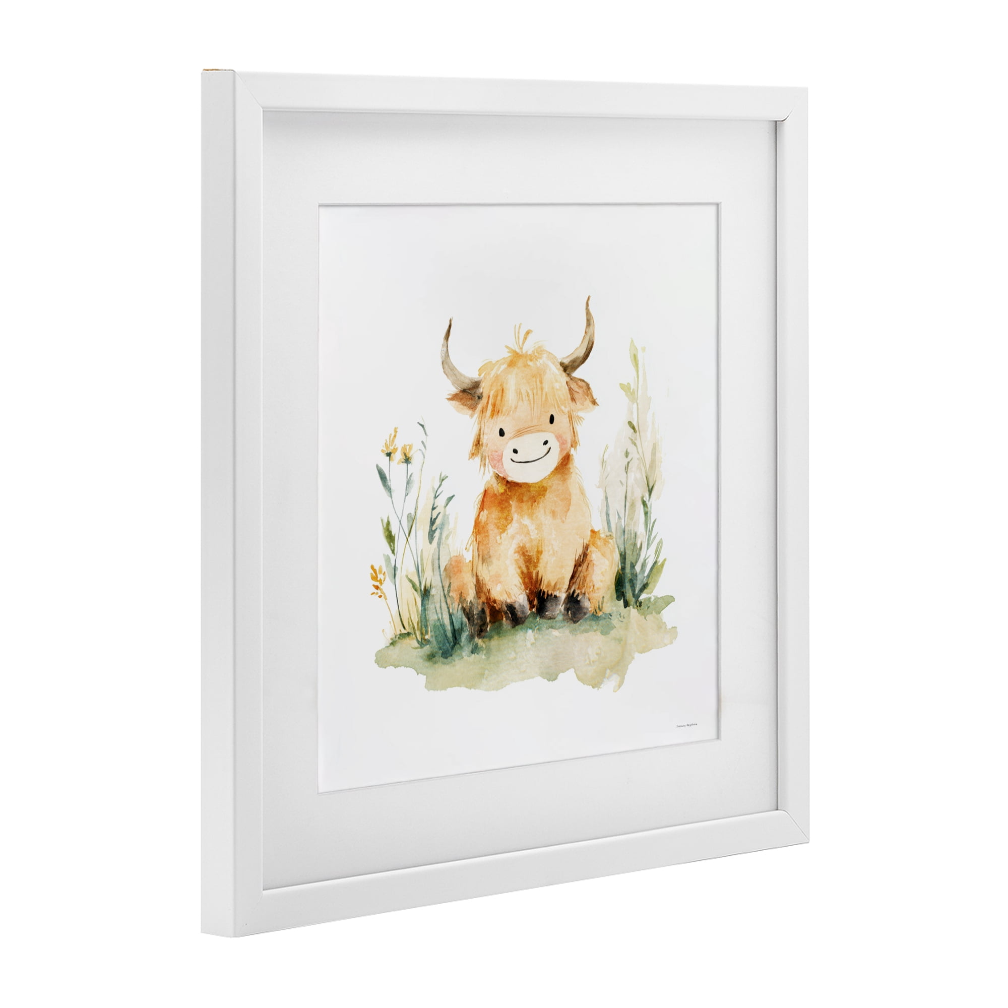 Stupell Industries Little Highland Calf White Framed Print Under Glass, design by Svetlana Aleynikova