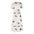 thumbnail image 4 of IROINNID Summer Dresses for Women 2024, Women Wedding Guest Maxi Dresses, Short Sleeve and Round Neck Ruffled Flowy Summer Outfits Dress, 4 of 4