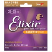 Elixir Phosphor Bronze Acoustic Guitar Strings with NANOWEB Coating, Light/Medium (.012-.056)