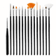 thumbnail image 1 of 15pcs Fine Detail Paint Brush Set - Perfect for Detailing & Artistic Painting - Acrylic, Watercolor, Oil, Models, Airplane Kits, Nail Art Supplies, 1 of 4