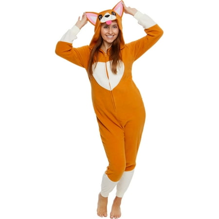 Silver Lilly Slim Fit One Piece Corgi Animal Costume Pajamas