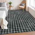 thumbnail image 3 of Twister.CK 3' x 5' Plaid Area Rugs, Modern Washable Stain-Resistant Carpet, Non Slip Indoor Rug for Living Room Dining Room Office, Black, 3 of 7