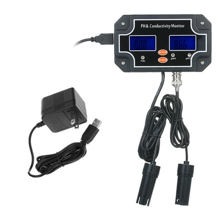 GoolRC 2 in 1 Water Quality Tester pH/EC Meter Waterproof Double Display Tester Black Plug PH/EC-2681
