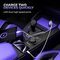 thumbnail image 6 of Fast PD Car Charger for TCL 50 LE/XE 5G/XL 5G/60/60R/K32 5G - 60W 2-Port USB-C 6ft Long Type-C Cable Power Adapter DC Socket Plug-in with Cord, 6 of 6