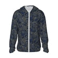 thumbnail image 1 of Vsdgher Sweat à Capuche Imprimé Pivoines Dorées pour Hommes Femmes, Manches Longues Protection Solaire Pêche Course Natation-Grand, 1 of 7