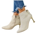 thumbnail image 6 of Mostsola Kitten Heel Ankle Boots for Women Side Zip Pointy Toe Bowknot Dress Booties Stiletto, 6 of 7