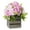 Pink, variant on Enova Home Artificial 18 Heads Mixed Silk Roses Flowers Arrangement With Wood Planter (Pink)