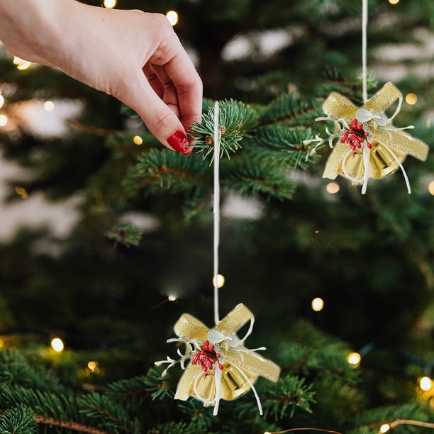 ¡Rebajas Imbatibles!, Hermosas decoraciones navideñas, campanas dobles, lazos, agujas de pino, piñas, decoración para el coche, árbol de Navidad colgante, decoración navideña para el hogar, regalos